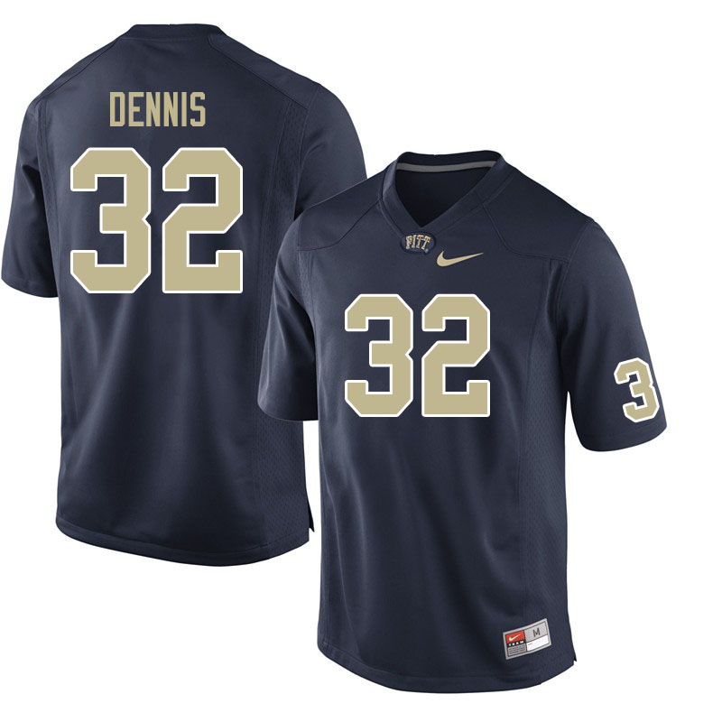 Men #32 SirVocea Dennis Pitt Panthers College Football Jerseys Sale-Navy